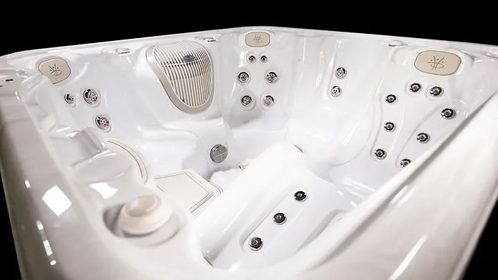 Able Pools and Spas installs and levels your San Juan in-ground fiberglass pool, completing plumbing and equipment hookup.
